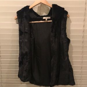Black Faux Fur Vest